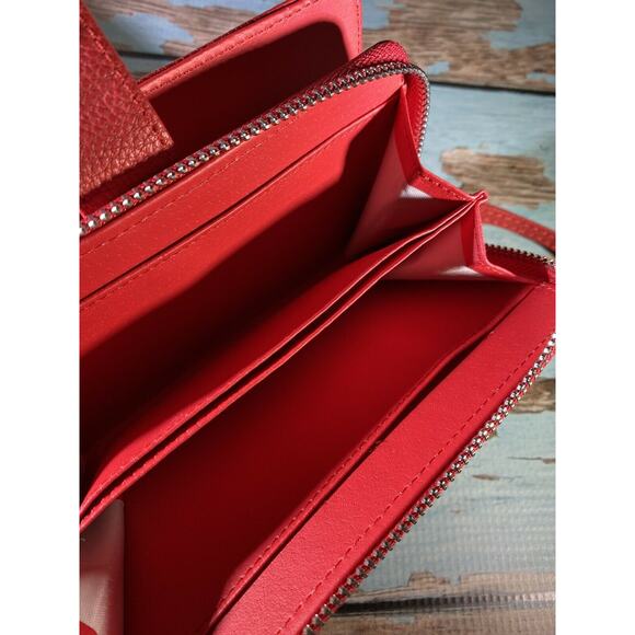 NEW Red Zippered Wallet with Wrist Strap - Wristlet - Compartments, Card Slots - Picture 7 of 7